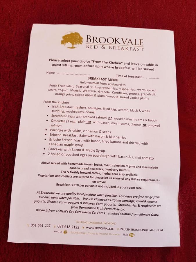 Brookvale Bed & Breakfast Wellingtonbridge Eksteriør bilde